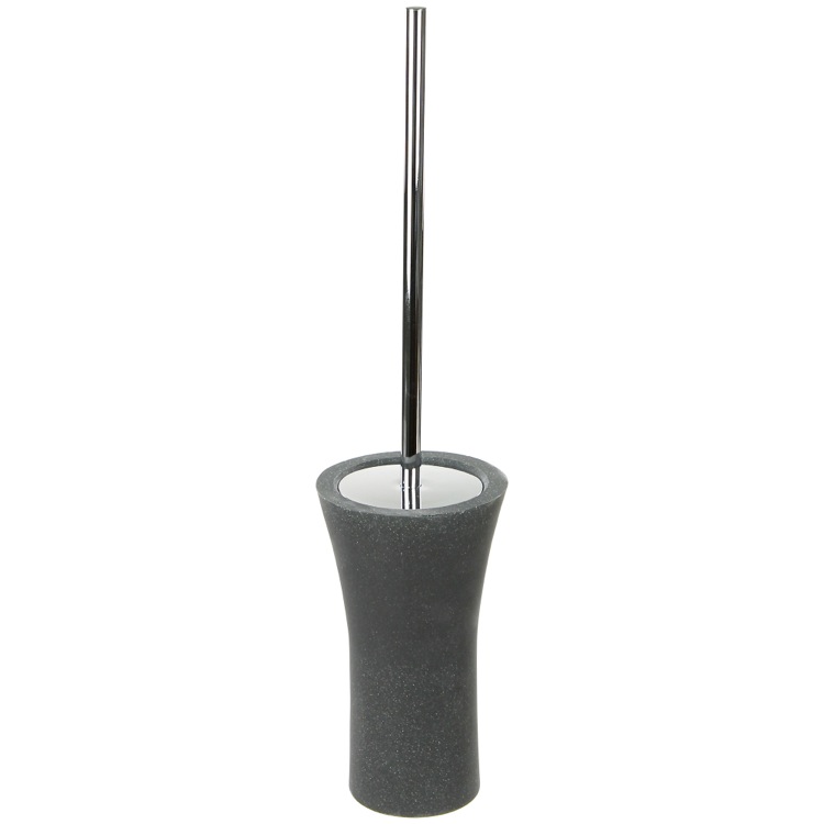 Gedy AU33-14 Free Standing Toilet Brush Holder Made From Stone in Black Finish